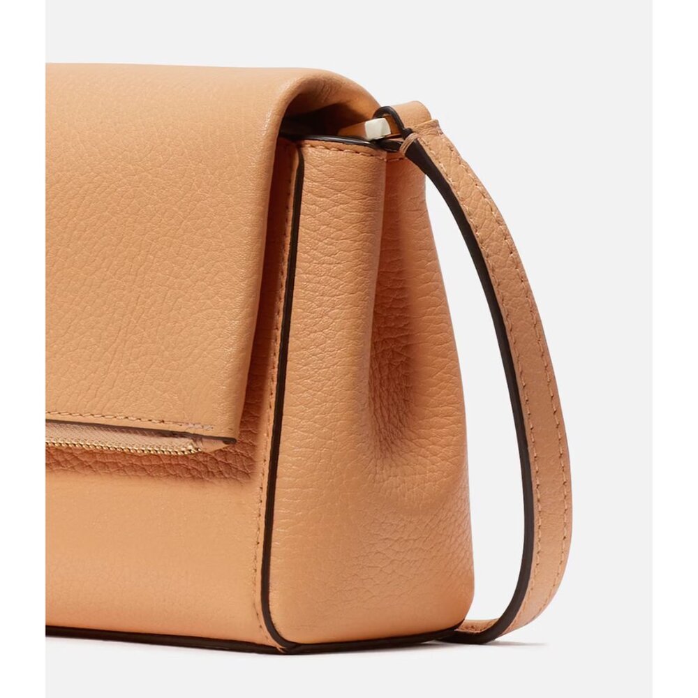 New Kate Spade Leila Mini Zip Crossbody Pebble Leather Orange Cream - Picture 5 of 6